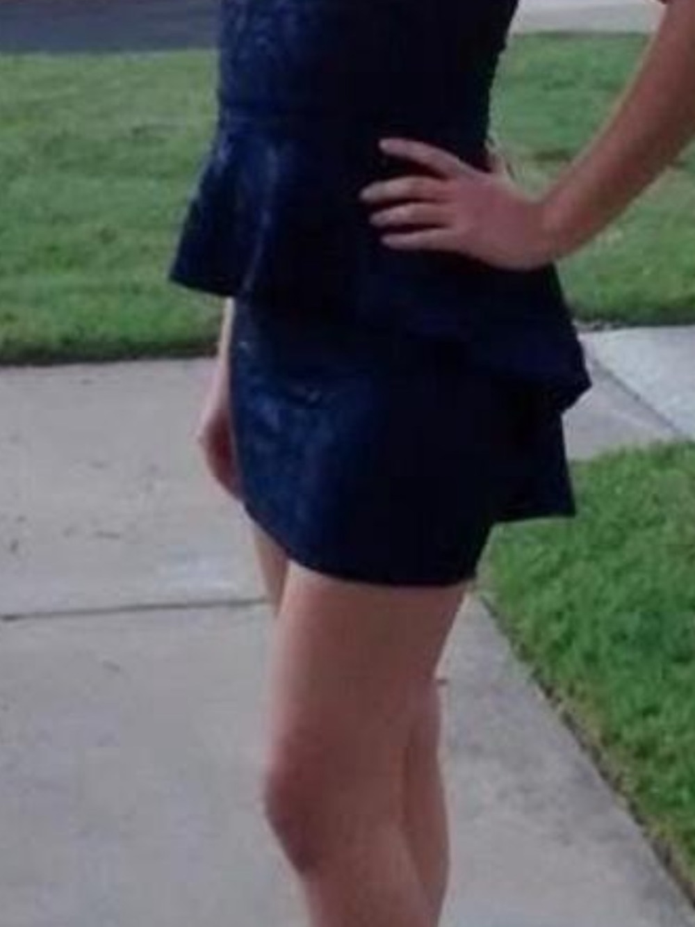 Women's Navy Peplum Mini dress